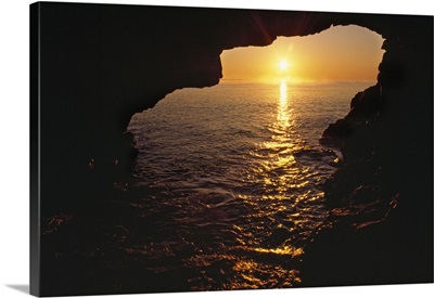 View Of Ocean Sunrise From Inside Anenome Cave
