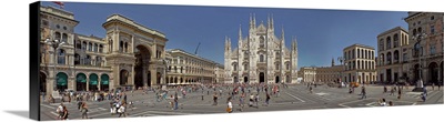 View of Piazza del Duomo, Duomo Di Milano, Milan, Lombardy, Italy