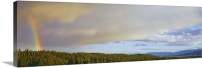 View of rainbow at sunrise, Grand Teton National Park, Teton County, Wyoming