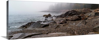 View of rocks at coast, Acadia National Park, Maine