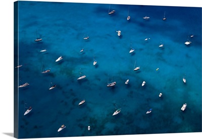 View of sailboats in sea, Saint Barthelemy