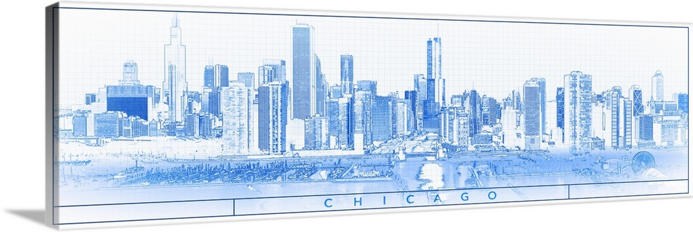 View of skylines in a city, Chicago, Cook County, Illinois, USA