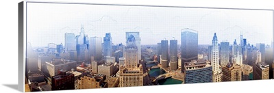 View of skylines in a city, Chicago, Cook County, Illinois