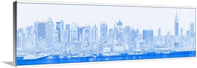 View of skylines in a city, Manhattan, New York City, New York State