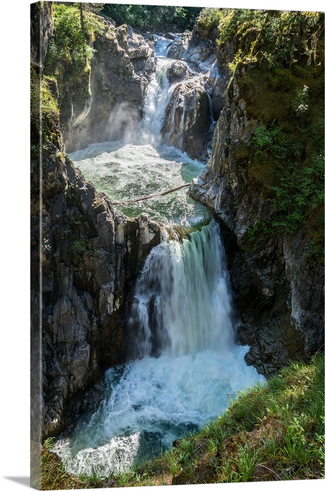 View of Upper Waterfall, Little Qualicum Falls Provincial Park, Little Qualicum River, British Columbia, Canada