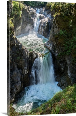 View of Upper Waterfall, Little Qualicum Falls Provincial Park, British Columbia, Canada
