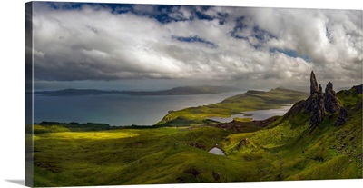 View over the Old Man of Storr at sunset, Isle of Skye, Scotland