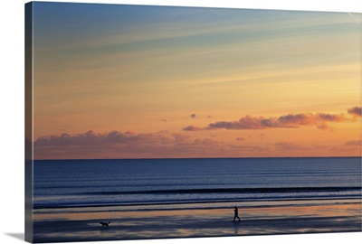 Walking the dog, Tramore, County Waterford, Ireland