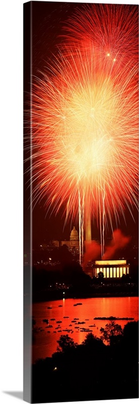 Washington DC, Fireworks over a city | Great Big Canvas