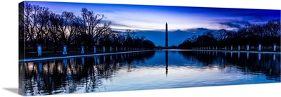 Washington Monument And Reflecting Pond At Sunrise, Washington D.C.