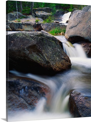 Water cascading over rocks, Nesowadnehunk Stream, Baxter State Park, Maine