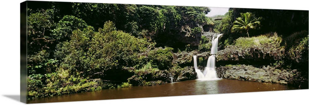 Waterfall in a forest, Hana Falls, Maui, Hawaii