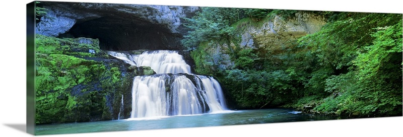 Waterfall in a forest, Lison River, Jura, France Wall Art, Canvas ...