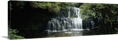 Waterfall in a forest, Purakaunui Falls, The Catlins, South Island, New Zealand