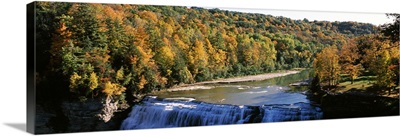 Waterfall, Middle Falls, Genesee, Letchworth State Park, New York State,