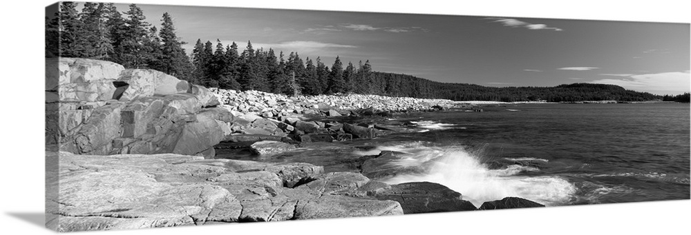 Waves breaking on rocks, Acadia National Park, Schoodic Peninsula, Maine