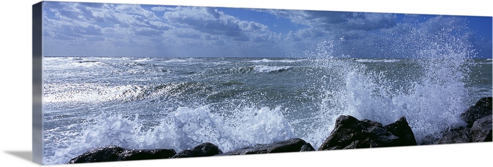 Waves breaking on rocks, Gulf of Mexico, Venice, Florida