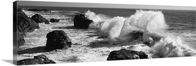 Waves breaking on the coast, Santa Cruz, Santa Cruz County, California
