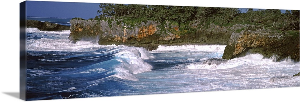 Waves breaking on the coast, Vava'u, Tonga, South Pacific