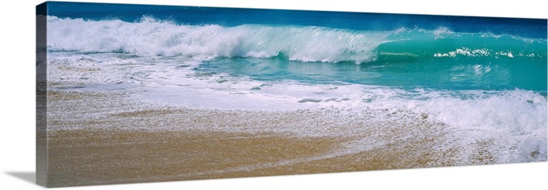 Waves crashing on the beach, Kauai, Hawaii | Great Big Canvas