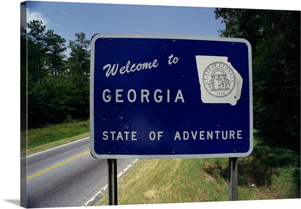 Welcome to Georgia State Sign GA Wall Art, Canvas Prints, Framed