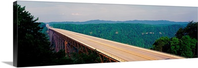 West Virginia, Route 19, High angle view of New River Gorge Bridge