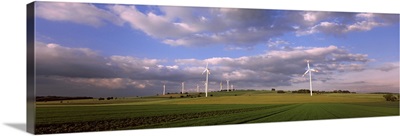 Wind turbines in a field, Baden Wurttemberg, Germany