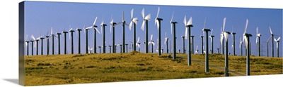 Wind turbines on a landscape, Livermore, California