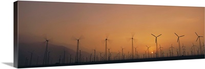 Windmills in a field, Palm Springs, Riverside County, California