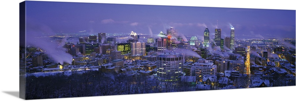 City Lights of Montreal Quebec Cityscape Giclee Canvas Picture Art 