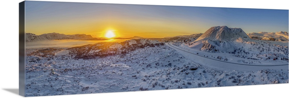 Winter sunset, Borgarfjordur, Iceland