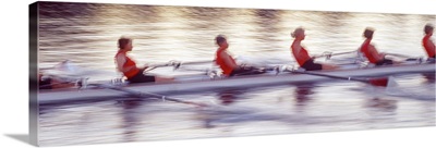 Women rowing boat