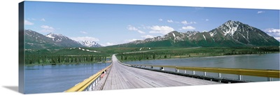 Wooden bridge over a river, Nenana River, Alaska