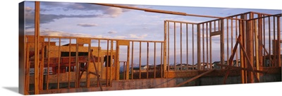 Wooden Framework Of A House Under Construction, Washington State