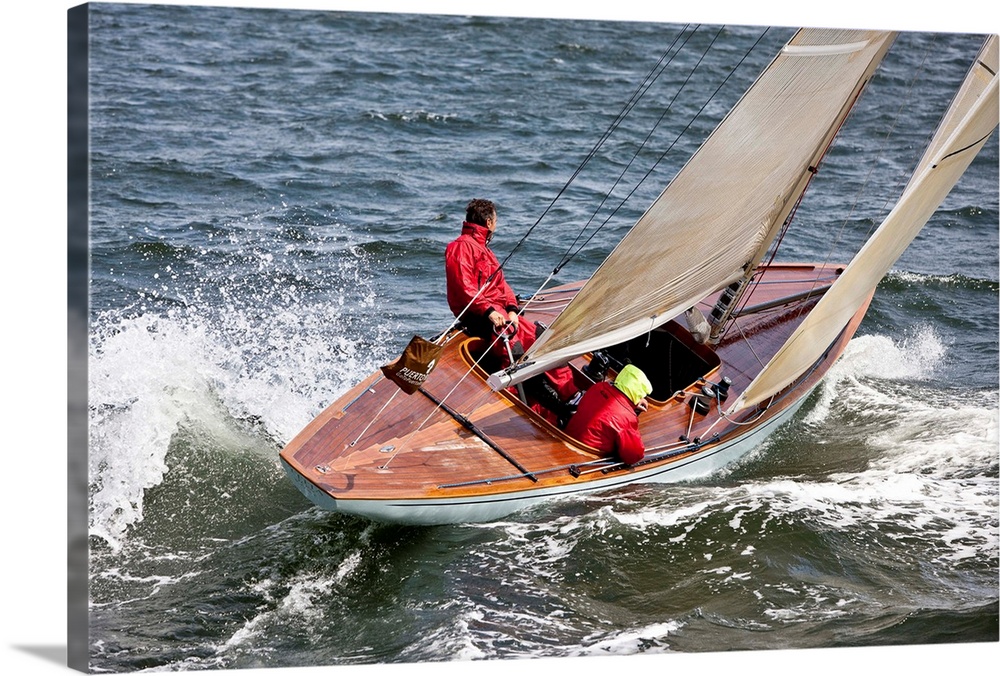 Yacht sailing in 6 Metre World Championships, Newport, Rhode Island, USA