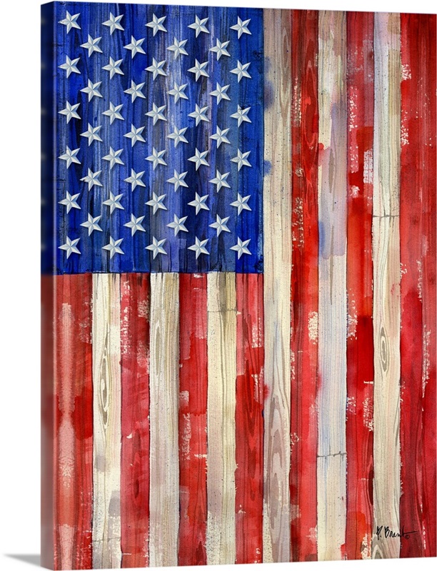 All American Flag Vertical II Wall Art, Canvas Prints, Framed Prints ...