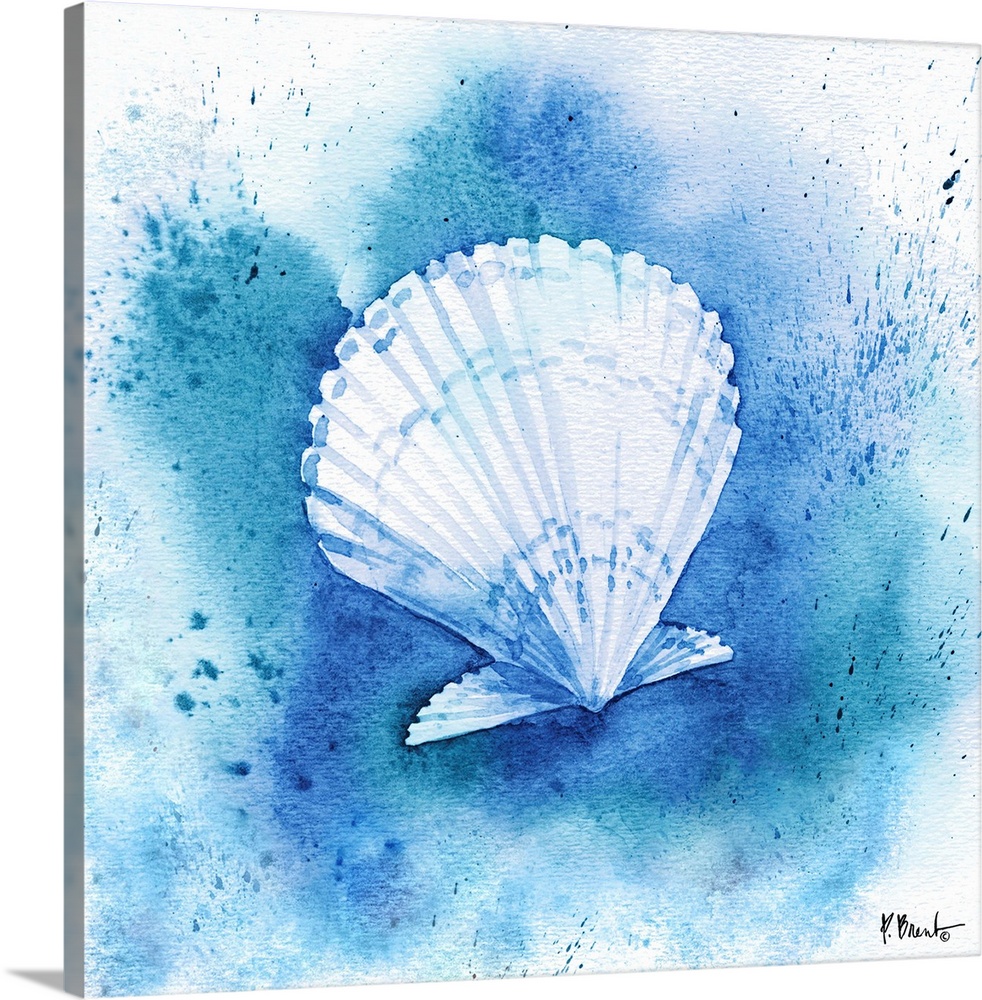 Watercolor seashell.