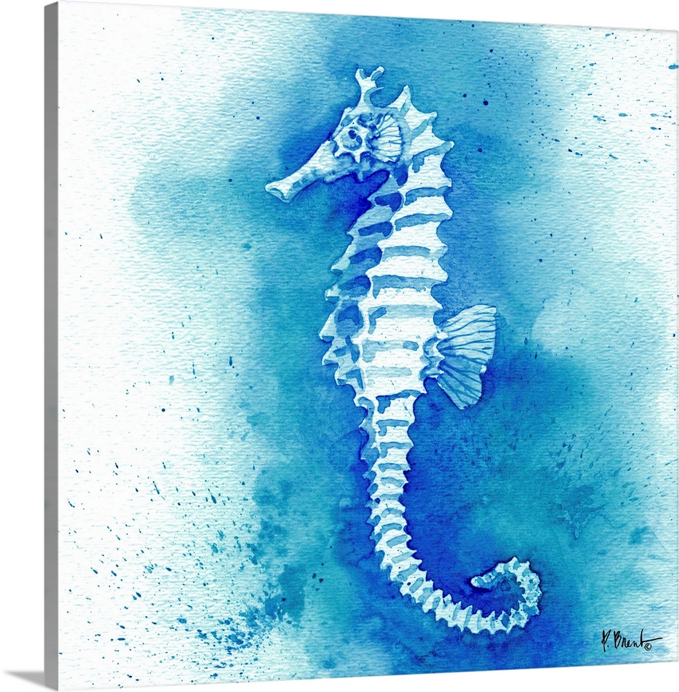 Watercolor seahorse.