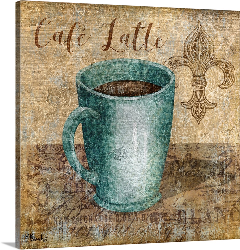 Blue Coffee Cup Latte | Fine Art Print