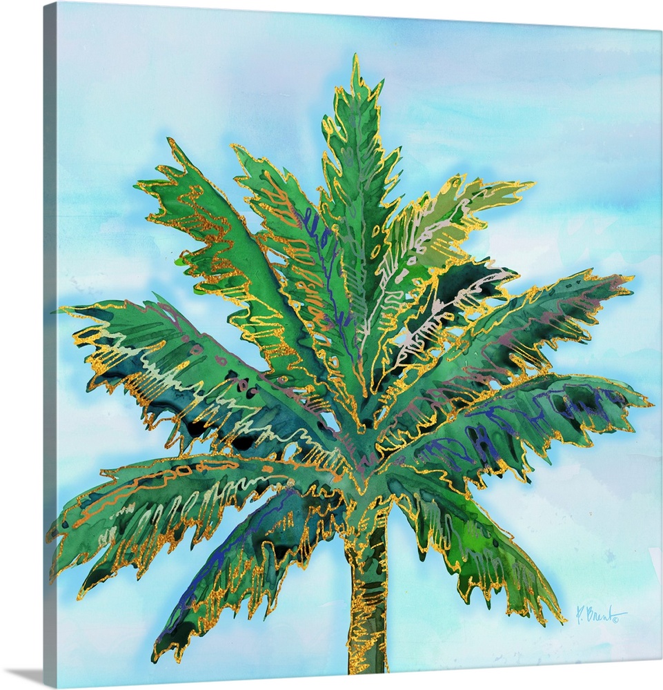 Hana Palm I - Blue Wall Art, Canvas Prints, Framed Prints, Wall
