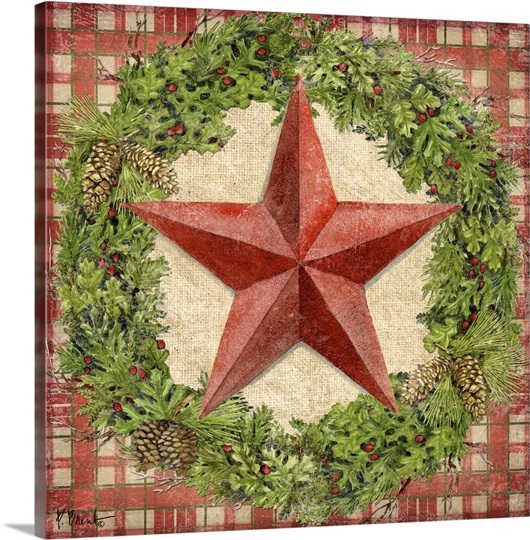 Holiday Barn Star Photo Canvas Print | Great Big Canvas