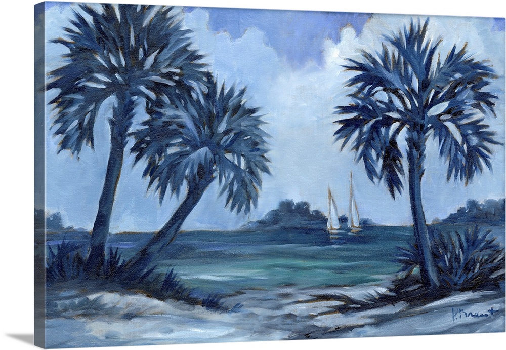 Impressions Of Palms Indigo