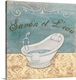 image thumbnail of Square decorative panel with an old style bathtub and textured flourishes.