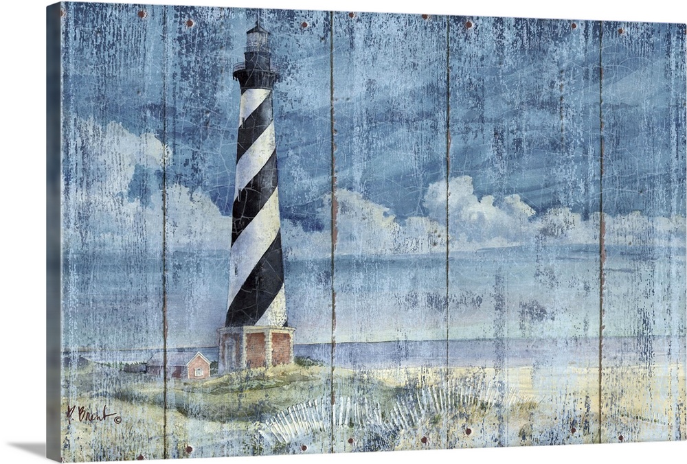 Textured painting of Cape Hatteras on the Outer Banks of North Carolina.