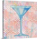 image thumbnail of Watercolor painting of a fruity mixed drink on a geometric background.