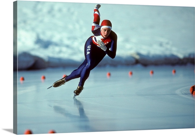 Male speed skater in action Great Big Canvas