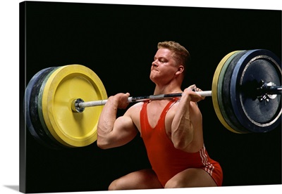 Weightlifter in action