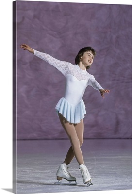 Young female figure skater