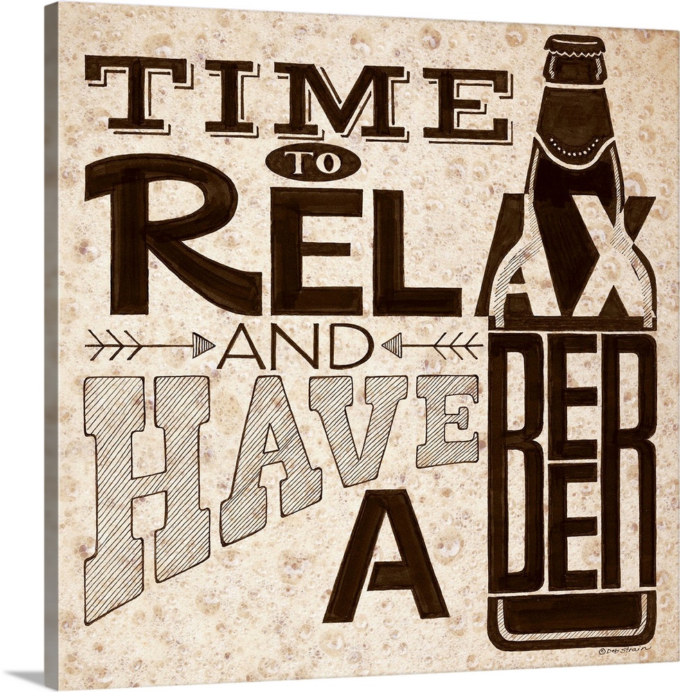 Beer themed typography home decor art.