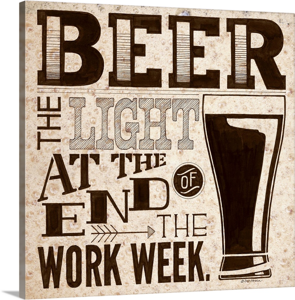Beer themed typography home decor art.